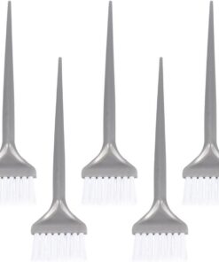 Ciieeo Pinceaux Applicateurs Brosse Douce Lot de 5 en Plastique Argentés pour Coloration et Soin Capillaire pour Usage Professionnel Domicile