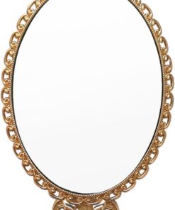 Healvian Miroir de Maquillage Portable Vintage pour Fille Cannelle Accessoire et Outil Cosmétique Pratique