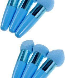 Healeved 6pièces De Pinceaux De Maquillage Et Éponges Pour Naturel Outils Cosmétiques