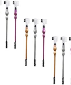 STOBAZA 9 pièces Double Embout Peigne à Cils et Brosse à Sourcils pour Maquillage Outil Pratique pour Femmes Or et Argent