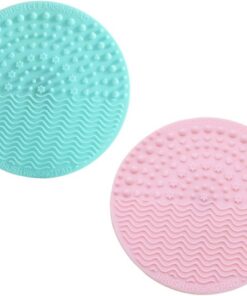 Healvian Tapis de Nettoyage en Silicone pour Pinceaux de Maquillage, 2 Pièces, Facile à Transporter, pour Nettoyer les Outils de Beauté la Maison Salon