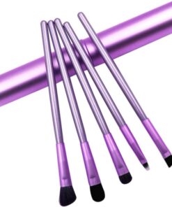 Housoutil 5pièces Pinceau à Paupières de Pinceaux de Maquillage pour Yeux Outil de Maquillage avec Manche Long pour Femmes et Filles