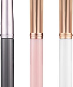 Toyvian Pinceaux correcteurs pour sourcils 3pcs avec poignée confortable et design de voyage, mini pinceaux pour maquillage précis et portable avec capuchon