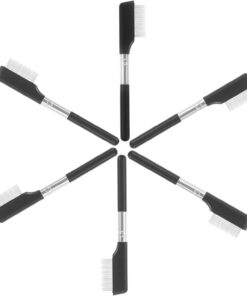 Angoily Peigne à Cils Outil de Définition des Cils et Séparateur de Mascara 6pcs en Acier Inoxydable Noir pour Soin Personnel et Séance de Maquillage