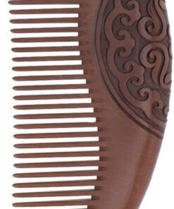 OUNONA Peigne Bois de Santal Sculpté Double Face Massage Du Chevelu Antistatique Dents Lisses pour Cheveux sans Nœuds Peigne Naturel pour Soin Capillaire et Stimulation Sanguine
