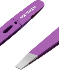 MR.GREEN Pince à épiler colorée pour sourcils - Outil de maquillage en acier inoxydable - Violet