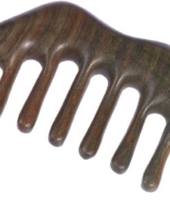 Peigne en Bois de Santal Vert, Peigne de Massage Cheveux et Cuir Chevelu | Couleur Café, Bois , Usage Soin Capillaire, Finition Élégante, Format Compact pour Coiffage Quotidien