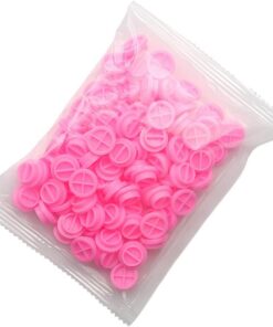 Healvian 100 Pièces Cups de Colle pour Extension de Cils Outils de Fixation pour Beauté Rose avec Compartiments pour de Colle et Utilisation Durable