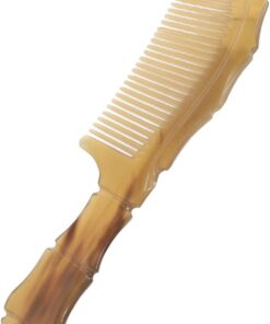 HEMOTON Peigne de Massage Antistatique en Corne de Bœuf Sculptée pour Hommes et Femmes Manche Ergonomique, Portable pour Voyage et Usage Domestique, Outil de Soins Capillaires Relaxant