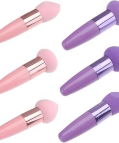 STOBAZA 2 Ensembles Lot de Sets de Stylos Éponge à Maquillage Pourpre en Latex Poignée Ergonomique, pour Correcteur et Blush, Outil de Beauté Facile à Utiliser Maquillage Professionnel