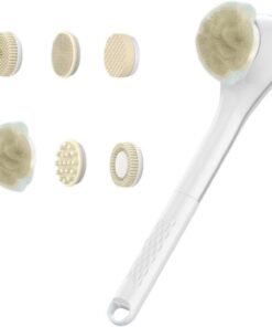 Electric Body Scrubber, Rotating Shower Brush, Deep Cleansing Tool | Long Handle Back Brush Scrubber for Women Shoulders Arms Legs Feet Home Bathroom