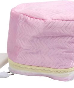 Chapeau Thermique Cheveux Rose en Plastique et Tissu, 3 Niveaux de Chauffe, pour Soin Capillaire à Domicile, Usage Solide pour Femmes et Filles Couleur Aléatoire