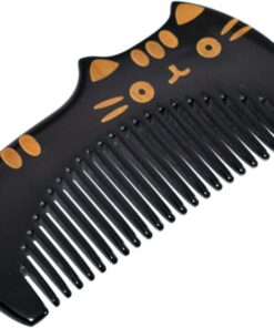 Gatuida Peigne à Cheveux Massage Doux du Cuir Chevelu Noir en Corne Naturelle Accessoire Coiffure Facile à Démêler pour Soins Capillaires Quotidiens