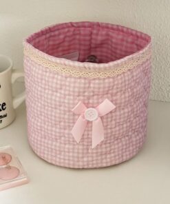 Organisateurs de bureau et accessoires, organisateur de maquillage, panier de rangement cylindrique pour coiffeuse et bureau, poubelle ronde multifonctionnelle pour cosmétiques, pinceaux, fournitures