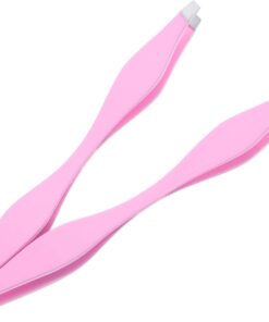 Cabilock 2 Pièces Pince à Épiler Double Embout Acier Inoxydable Pince Sourcils Précision Multifonction pour Extension Cils et Épilation Visage Outil Beauté Compact et Rose