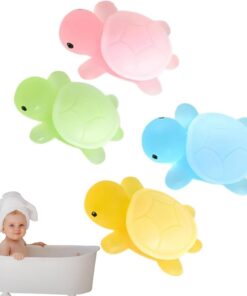 Handmade Kids Soap, Turtle Shape 4x Set, Creative Cute Cleansing Bars, 2.36x1.57x0.79 Inches, Natural Mild Body Wash, Moisturizing Soap for Boys and Girls, Home Bathroom Use