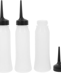 Angoily Flacons Applicateurs Bec Verseur Précis en Pp de Teinture Capillaire Lot de 3 Flacons Vides pour Coiffeur Adaptés pour Salon et Soins Capillaires
