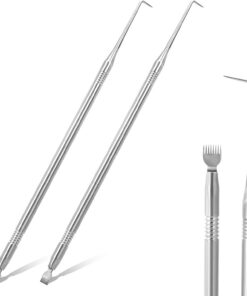 Lot de 2 outils de séparation de cils réutilisables en acier inoxydable avec pointes pointues et peigne de séparation de cils, brosse permanente et accessoires de teinture