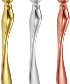 Healvian Set de 3 Sticks Applicateurs en Alliage de Zinc pour Crème Contour des Yeux, Outil de Massage des Yeux Portable pour Usage Quotidien et Voyage