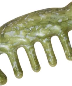 VICASKY Peigne de Massage Jade pour Cheveux Masseur de Chevelu Guasha Outil de Soins Capillaires Portable