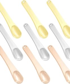 STOBAZA Lot de 9 Cuillères à Cosmétiques en Métal pour Maquillage Spatules à Mélanger Pratiques Outils Portables Adaptés Soin du Visage Voyage
