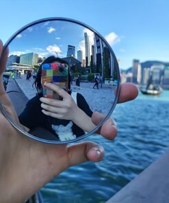 Miroir de photographie de voyage pour selfie, petit miroir rond portable pour photos de réflexion créatives, accessoire de vlogging portable pour smartphone et appareil photo, taille L