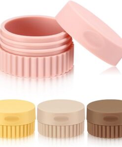 Lot de 4 mini récipients de voyage en silicone pour articles de toilette, anti-fuite, rechargeables, avec couvercles