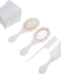 Ensemble Peigne et Miroir de Maquillage Antistatique Compact | 1 Set, Convient aux Cheveux Secs ou Mouillés, Format Portable, pour Soin Capillaire et Présent
