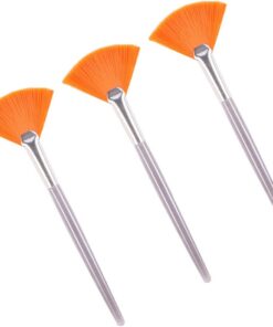 OUNONA 3pièces Soins du Visage Maquillage Éventail Masque Outils Cosmétiques Outils de Maquillage pour Femmes et Jeunes Filles Jaune