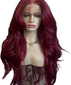 Soins capillaires Perruque Lace Front Wig Sans Colle Longue Et Ondulée 26 Pouces Blond Vin 13x4 Transparente Pour Femmes Noires Avec Cheveux Bébé