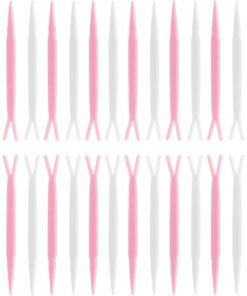 Angoily Lot de 100 Fourchettes en Abs pour Installation de Double Paupière, Outil de Maquillage et Respectueux Peau, pour Usage à Domicile Institut Couleur Aléatoire