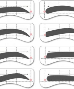 VOSAREA Pochoirs à Sourcils Autocollants 32 Paires en Plastique, 8 Styles pour Maquillage Précis, Accessoires Sourcils pour Débutants et Usage DIY