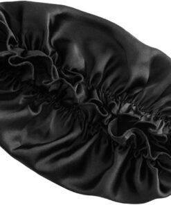 STOBAZA Bonnet Qui Confortable de pour Nuit, Femmes en Soie et : Scelle L'humidité Toutes Saisons, Couleur Noir Adapté pour Soins Capillaires