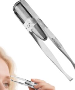 Pince à épiler lumineuse Épilation des sourcils en acier inoxydable | Pince à épiler les sourcils en acier inoxydable avec lumière LED Outils de beauté et trimmer pour hommes, femmes, experts,