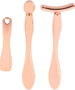 Healeved 3pièces Spatule Applicateur De Contour Yeux Outil De Massage Pour Soins Yeux Élimine Et Rides Doré