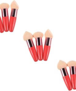 Healeved 9pièces Pinceaux Avec Éponges Intégrées Outils De Maquillage Portables Pour Fond De Teint Et Blush Accessoires Cosmétiques Et Élégants