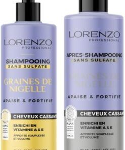 Lorenzo - PACK SOIN - Shampoing et Après-Shampoing à la Graine de Nigelle - 2x500 ml