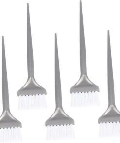 OUNONA Lot de 5 Pinceaux à Cheveux en Plastique Argentés pour Application de Teinture et Soin Capillaire à L'huile, Usage Professionnel et Domicile