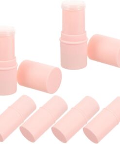 Tube de Rouge à Lèvres Vide DIY en Plastique Rose, Lot de 6 | Léger et Portable, Format Compact pour Emporter, Accessoires de Maquillage et Outils pour Remplissage