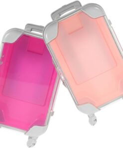 Petite Valise à Maquillage de Voyage 2 Pièces en Abs pour Femmes | Organisateur D’outils, Protège les Effets, Format Portable, Design Simple et Coloré