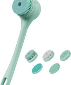 Electric Bath Brush, Deep Cleaning Bath Brush, Waterproof Body Brush for | Bath, Handheld Waterproof Body Scrubber 15,7 x 3,8 x 1,8 " for Face Baths, Back Massage, Feet (Beige, Green)