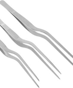 Healifty Lot de 3 pinces à épiler ENT en acier inoxydable pour la cuisine, pince à baïonnette, pince à épiler beauté (argent)
