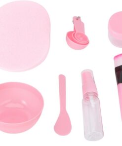 VALICLUD Set Outils pour Masque Facial DIY Rose Bol Spatule Pinceau Bouteilles et Jauges pour Soin Peau Quotidien Matériel Plastique et Facile à Transporter