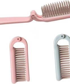 Housoutil Peigne à Cheveux Antistatique et Peigne de Massage Pliables 2 Pièces Compact Voyage pour Soins Capillaires Quotidiens Rose et Bleu