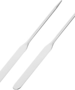 Housoutil Lot de 2 Spatules en Acier Inoxydable pour Maquillage Mélangeur Cosmétique Multifonction Longue Spatule Métallique Outil de Mélange pour Fond de Teint et Palette Cosmétique