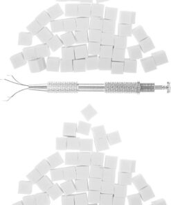 ULTECHNOVO Ensemble D'outils pour Manucure et Pince en Acier Inoxydable 2 Ensembles avec Éponges Réutilisables en Cubes Blancs pour Application de Poudre et Mélange Précis à Domicile