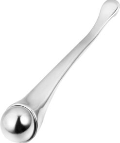 Cuillère de Massage pour Yeux en Métal Argenté, Applicateur Crème | Absorption de Soin Oculaire, Aide à Atténuer les Ternes, Outil de Maquillage et Masque Visage