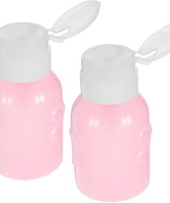 Angoily Lot de 2 Flacons Pompe Rechargeables 250ml en Plastique Étanches pour Outils de Manucure, Distributeurs Pratiques pour Voyage et Salle de Bain