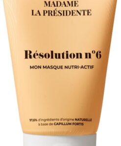 Madame La Présidente - Résolution N°6 - Masque Nutri-actif pour Cheveux Secs - Soin Hydratant et Nourrissant - 97,6 d'ingrédients d'origine naturelles -50ml