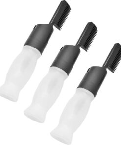 Ciieeo Flacons Applicateurs de Teinture Capillaire 3pcs en Pet Noir pour Distribution Précise de Liquides Lors de Soins Capillaires à Domicile Salon